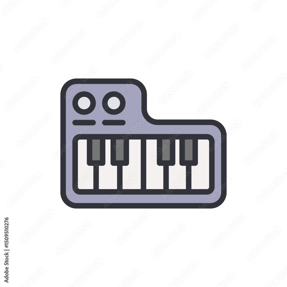 Isolated Synthesizer Icon Depicting Electronic Keyboard Instrument Isolated Synthesizer Icon Depicting Electronic Keyboard Instrument