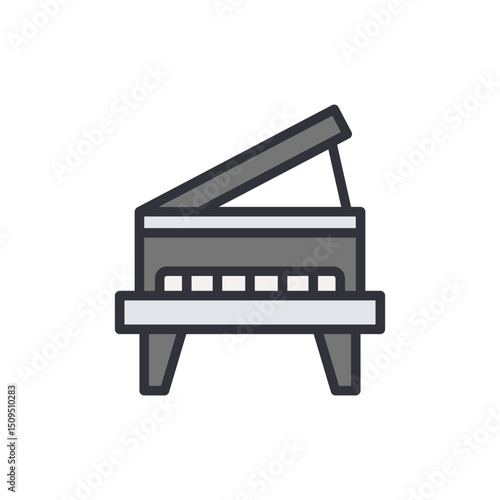 Modern Grand Piano Illustration Depicting Musical Instrument Icon