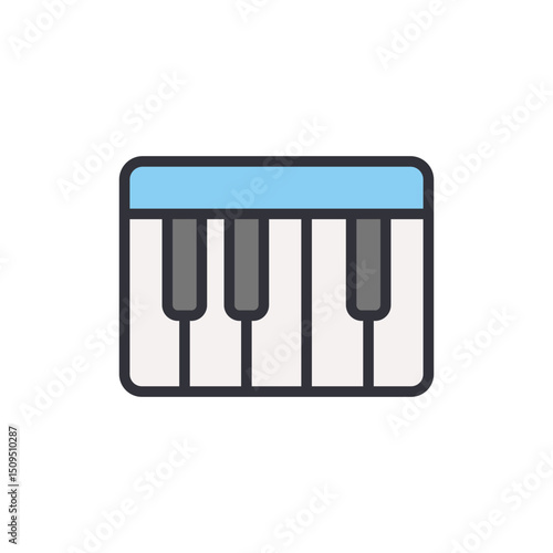 Stylized Keyboard Illustration With Playful Colors On Transparent Layout
