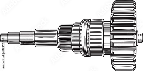 detailed black and white depicts a rotary drill.