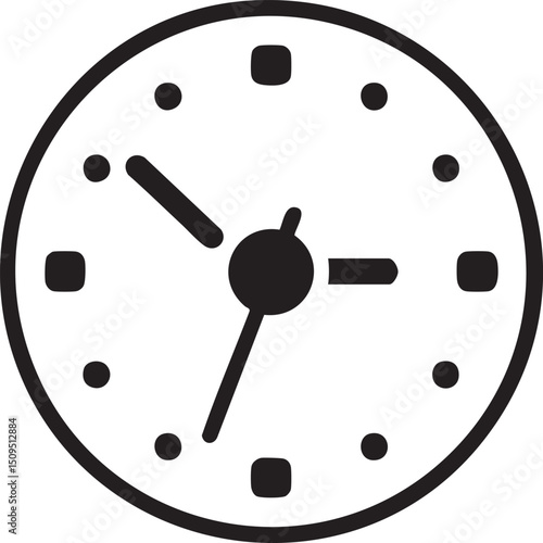 simple clock displays the time on a white background.