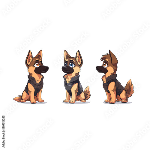 German Shepard Dog flat vector design