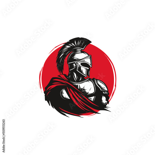 Spartan warrior flat vector design