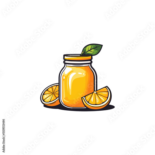 Lemon juice in bottle flat vector design