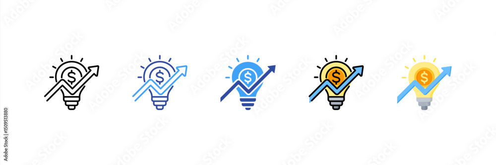 Fototapeta premium Business Development Multi Style Icon Set