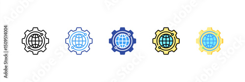 Globalization Multi Style Icon Set