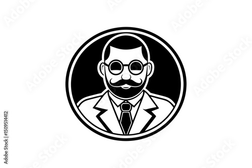 doctor face head mirror icon