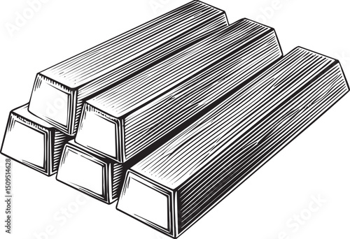 Several rectangular bars of gold rest on a white surface.