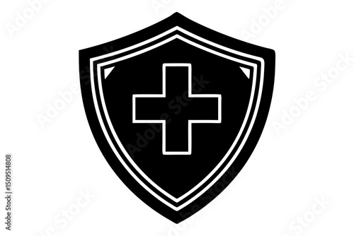 shield icon with medical cross center