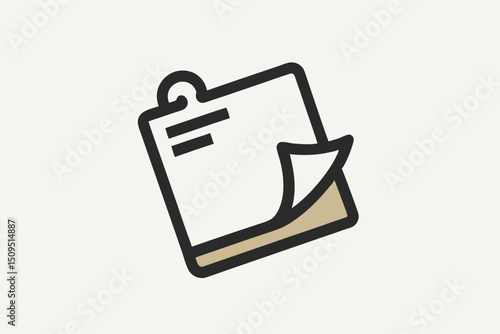 sticky note pad icon one note curl
