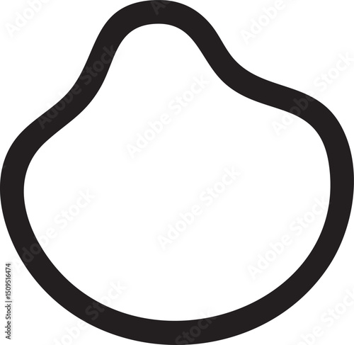simple solid black outline of a rounded shape.