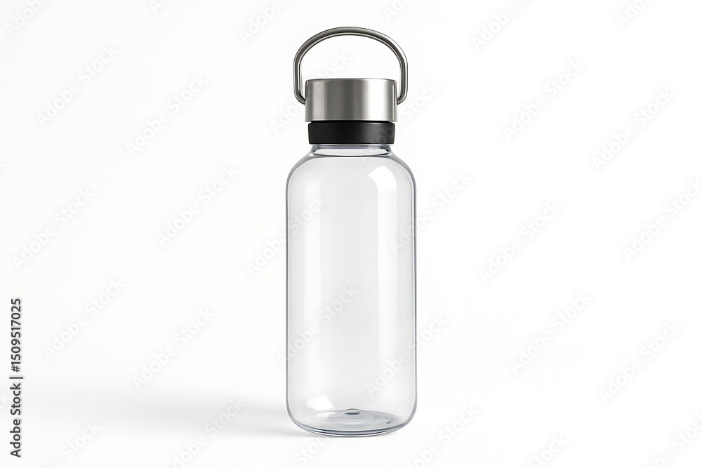 Reusable Water Bottle Isolated on White - Eco Friendly Hydration Lifestyle Reusable Water Bottle Isolated on White - Eco Friendly Hydration Lifestyle