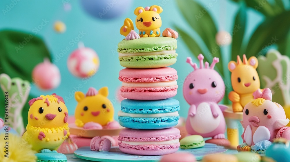 Obraz premium A stack of colourful cookies