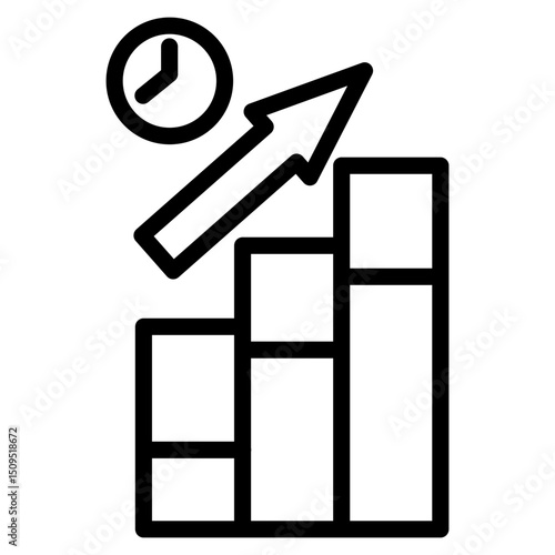 Business performance growth timing icon