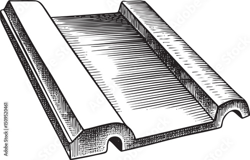detailed black and white of a wooden molding.