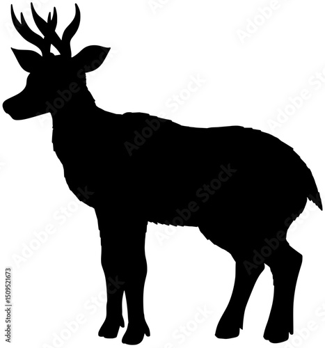 Huemul Deer Silhouette Vector Reindeer Shadow Illustrations