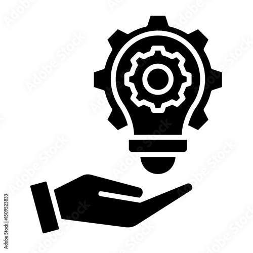 Gear And Lightbulb  Icon Element For Design	