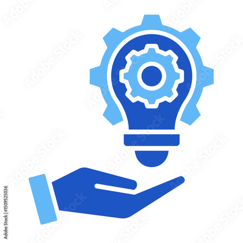 Gear And Lightbulb  Icon Element For Design	