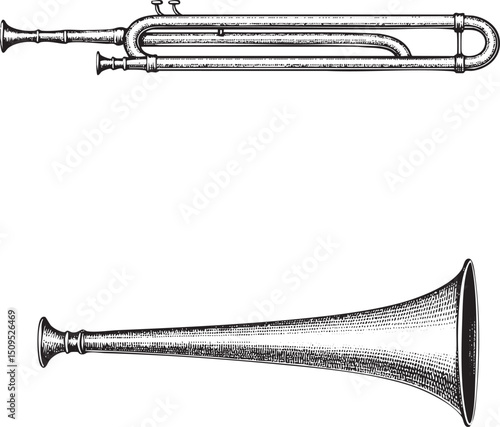 vintage brass trumpet stands upright showcasing its intricate .
