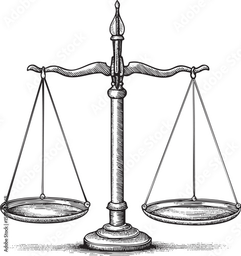 vintage scale balances two circular trays.