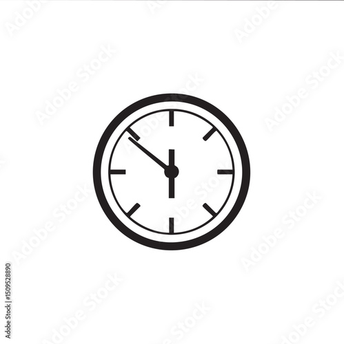 black circular clock face displays the time.
