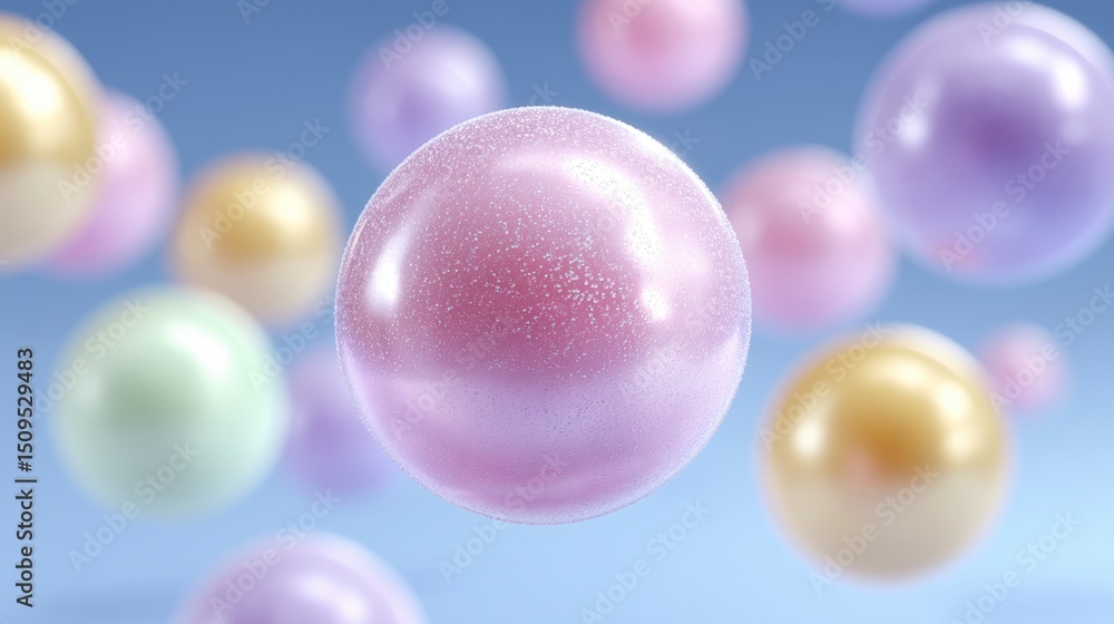 Abstract Pastel Spheres Background 3D Rendered Shiny Bubbles Abstract Pastel Spheres Background 3D Rendered Shiny Bubbles