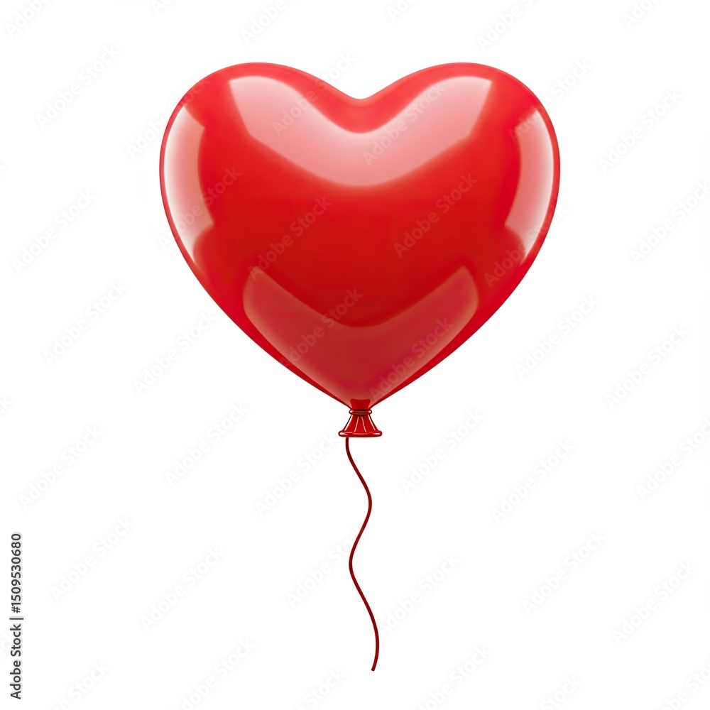 single,glossy red balloon in the shape of heart floats against pure white backdrop,suspended by its slender,twisting string.3d-style imitation. single,glossy red balloon in the shape of heart floats against pure white backdrop,suspended by its slender,twisting string.3d-style imitation.