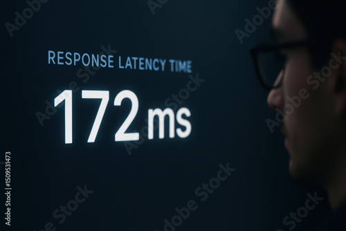 Response latency time 172 ms technology screen developer freelancer ai concept