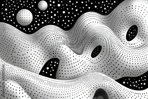 Wallpaper Mural Organic abstract background with linear patterns and textural elements. long_title:A hand-drawn, abstract background featuring fluid, organic curves Torontodigital.ca