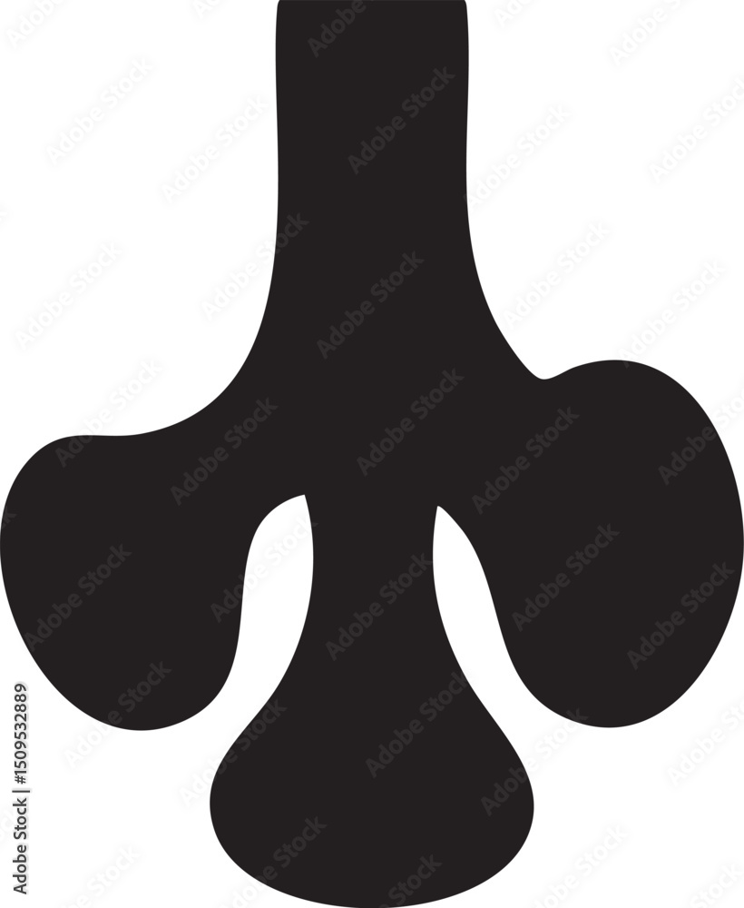 Obraz premium stark black triangle rests on a white background.