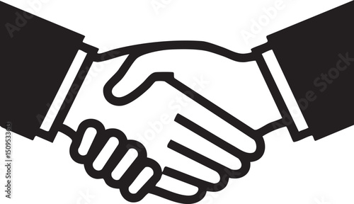 Two hands shake in a formal agreement.