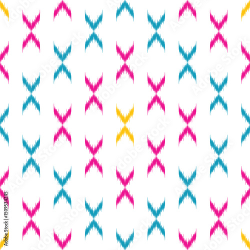 seamless pattern design in ikat style for any surface printing