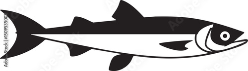 sleek black fish swims gracefully through clear water.