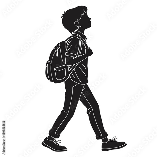 A Schoolboy in Silhouette