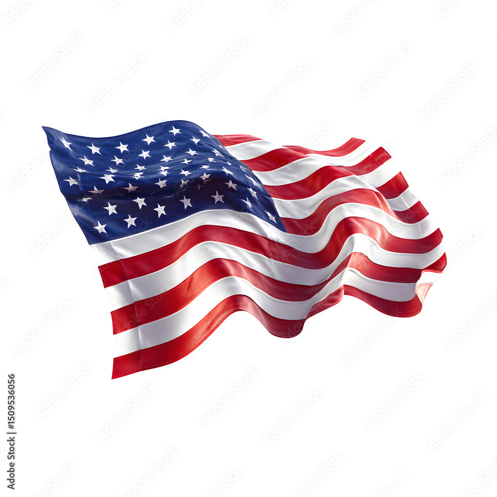 Fototapeta premium american flag isolated on white