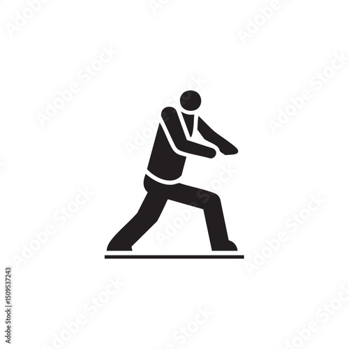 silhouetted figure performs a dynamic kicking stance.