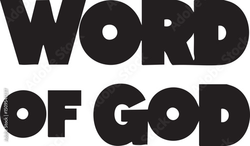 Large white reads ‘Word of God’ against a black background.
