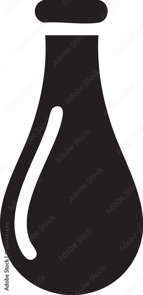 stylized elongated bottle silhouette stands vertically. stylized elongated bottle silhouette stands vertically.