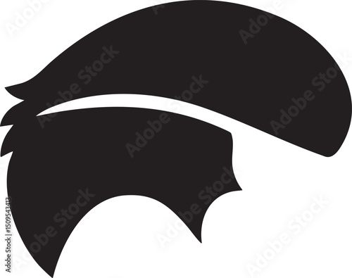 stylized black silhouette of a in flight.