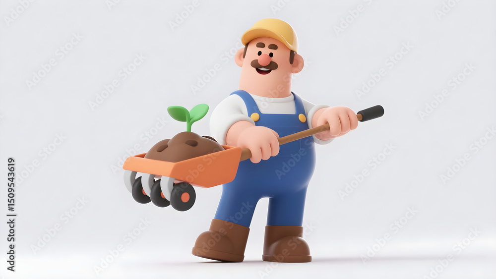 man with a watering can man with a watering can