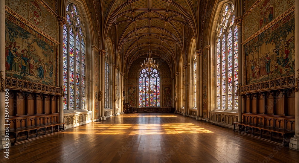 Fototapeta premium Ornate building hall interior architecture and design