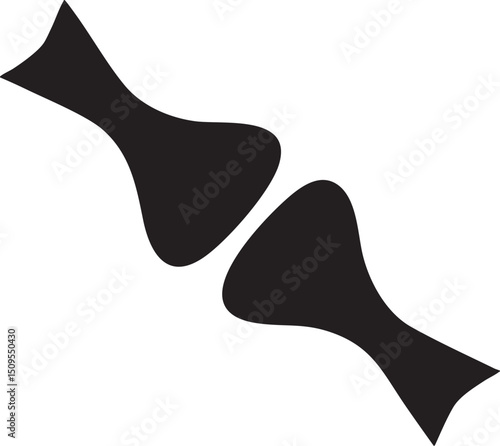 Two curved shapes smoothly separate creating a visual division.