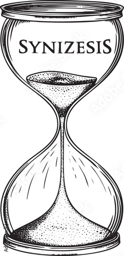 vintage hourglass displays flowing sand symbolizing the passage of time.