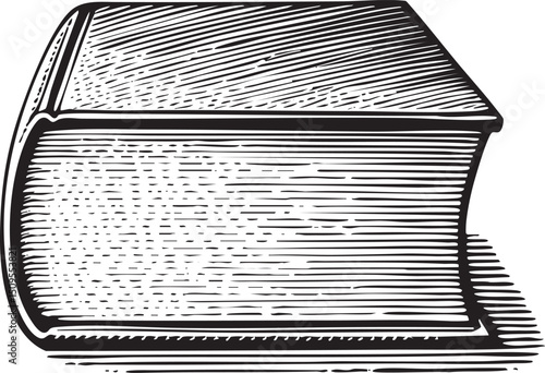 large open book rests on a wooden surface.