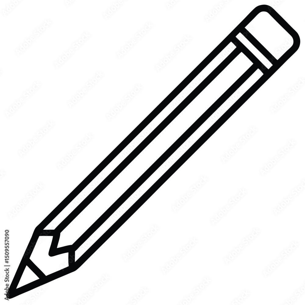 Simple Pencil Icon Design for Creative Projects A Versatile Graphic Element for Writing Drawing Education and Design Related Visuals and Applications