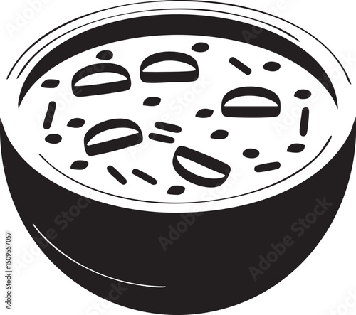 round bowl contains numerous small scattered white shapes.