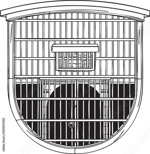 detailed black and white of a ship's hull.