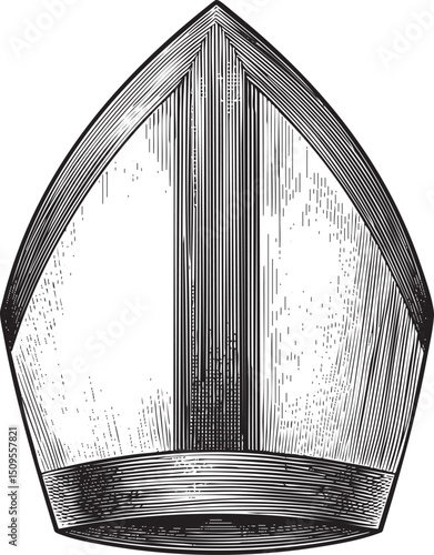 detailed stylized of a bishop’s mitre.