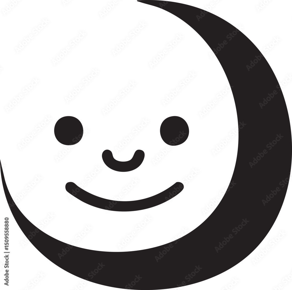 Fototapeta premium smiling moon radiates a gentle peaceful glow.