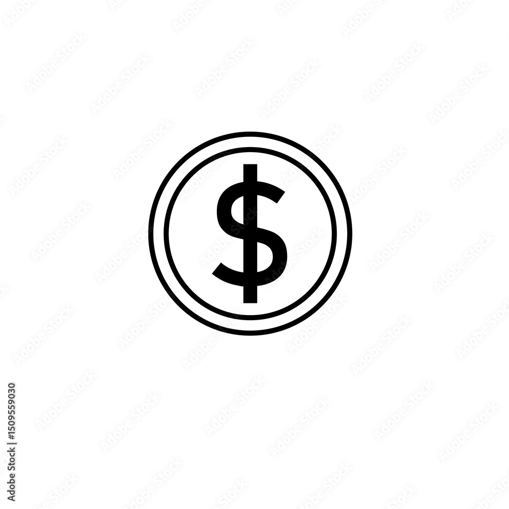 dollar icon on white dollar icon on white